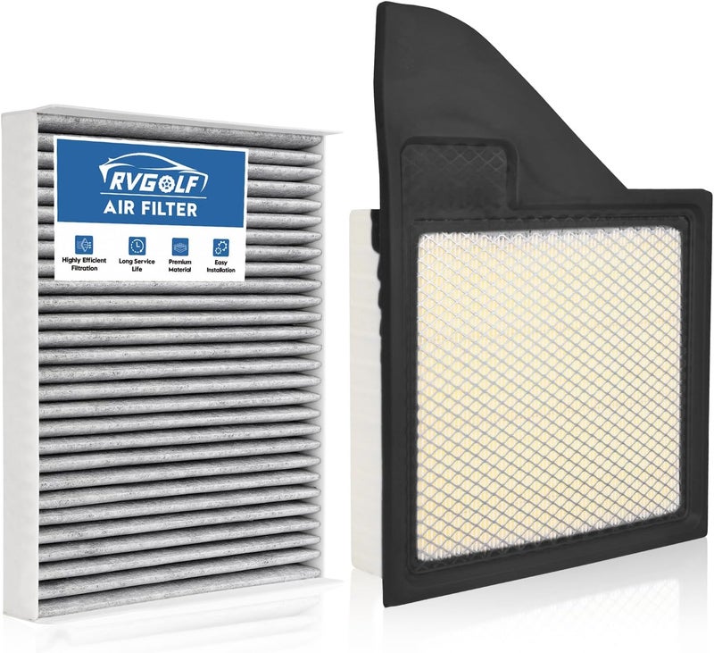 RVgolf Store Engine+Cabin Air Filters Set Fit for 2011-2014 Ford Mustang 5.0L/3.7L, 2010 Mustang 4.6L Engine Air Filter for My Car Replacement Automotive Accessories CF10370 CA10781 - Image 1
